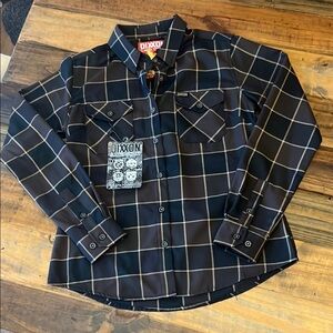 DIXXON Women’s Brown/Black Plaid Shirt